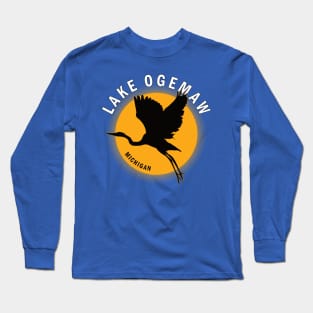 Lake Ogemaw in Michigan Heron Sunrise Long Sleeve T-Shirt